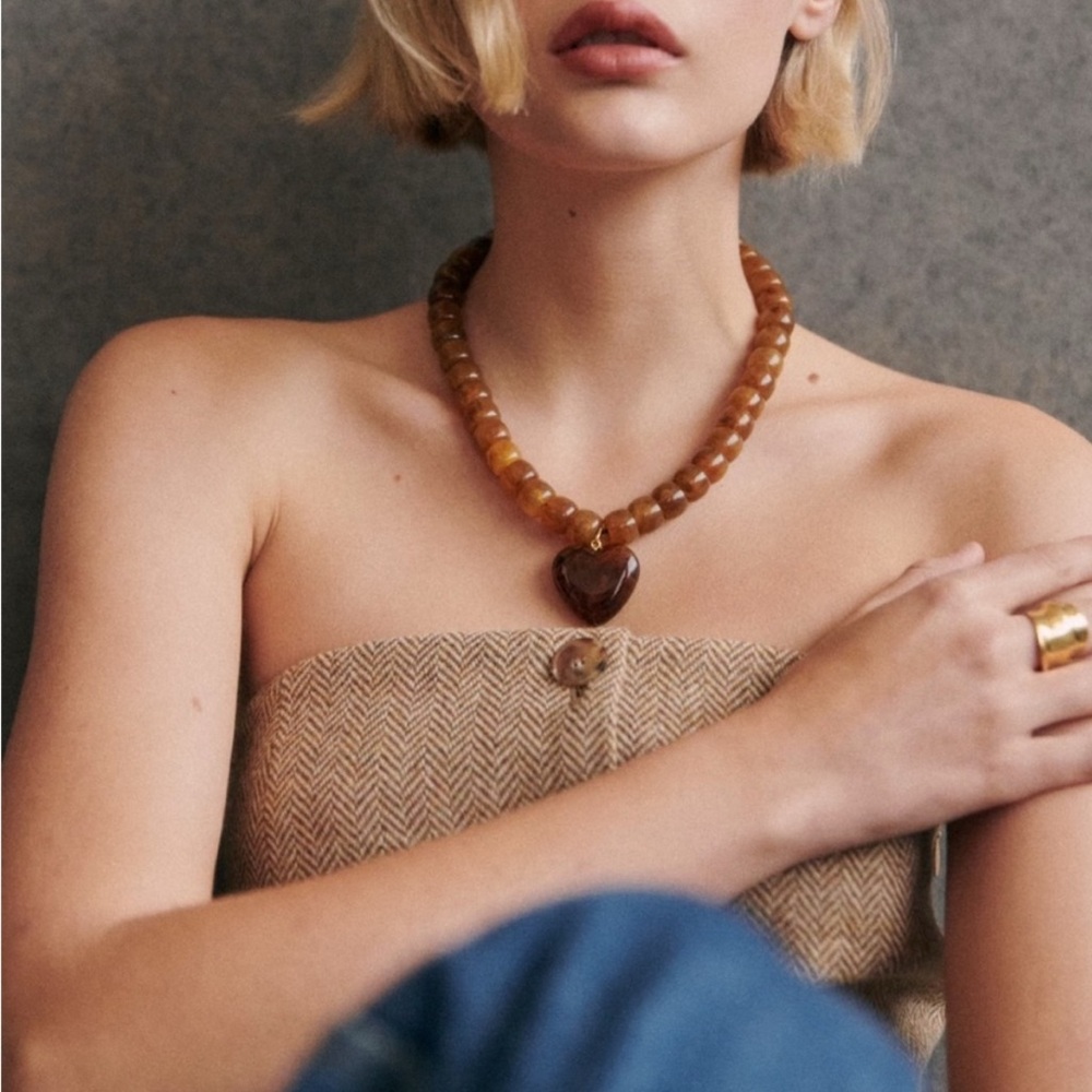 Sezane Claude Necklace Caramel